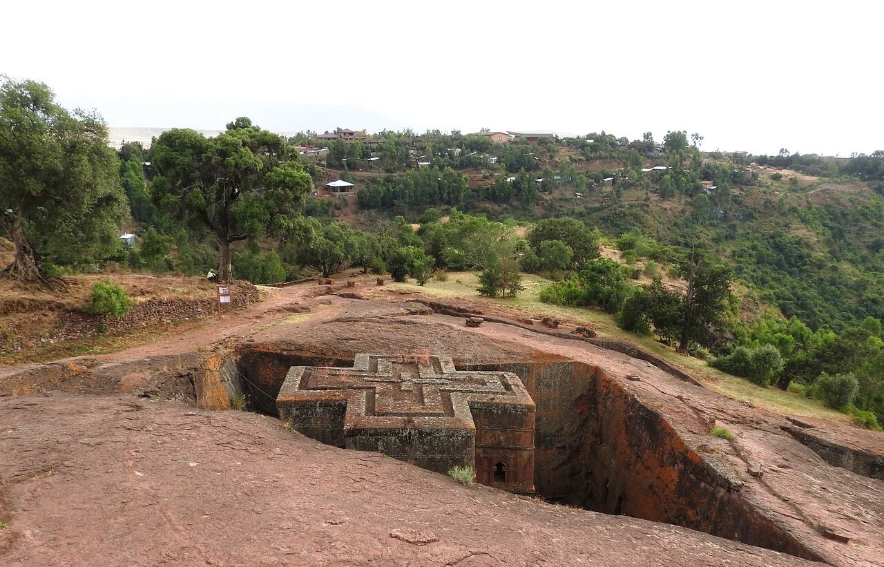 Kirche Bet Giyorgis in Lalibela im Norden von Äthiopien