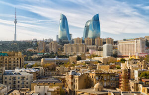 Panorama von Aserbaidschans Hauptstadt Baku