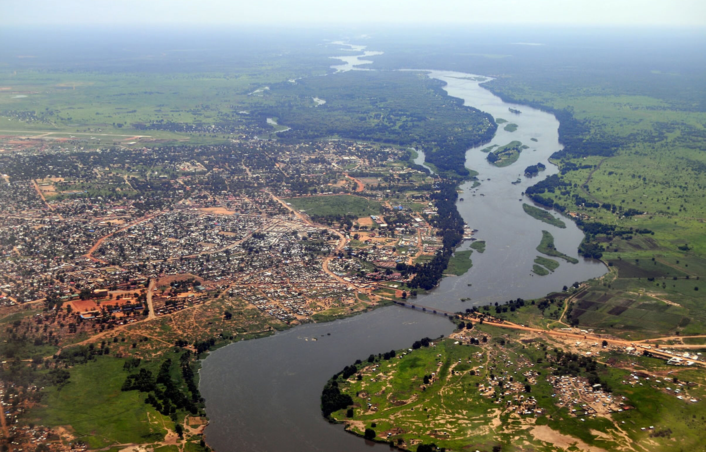 Luftaufnahme der Hauptstadt Juba im Südsudan
