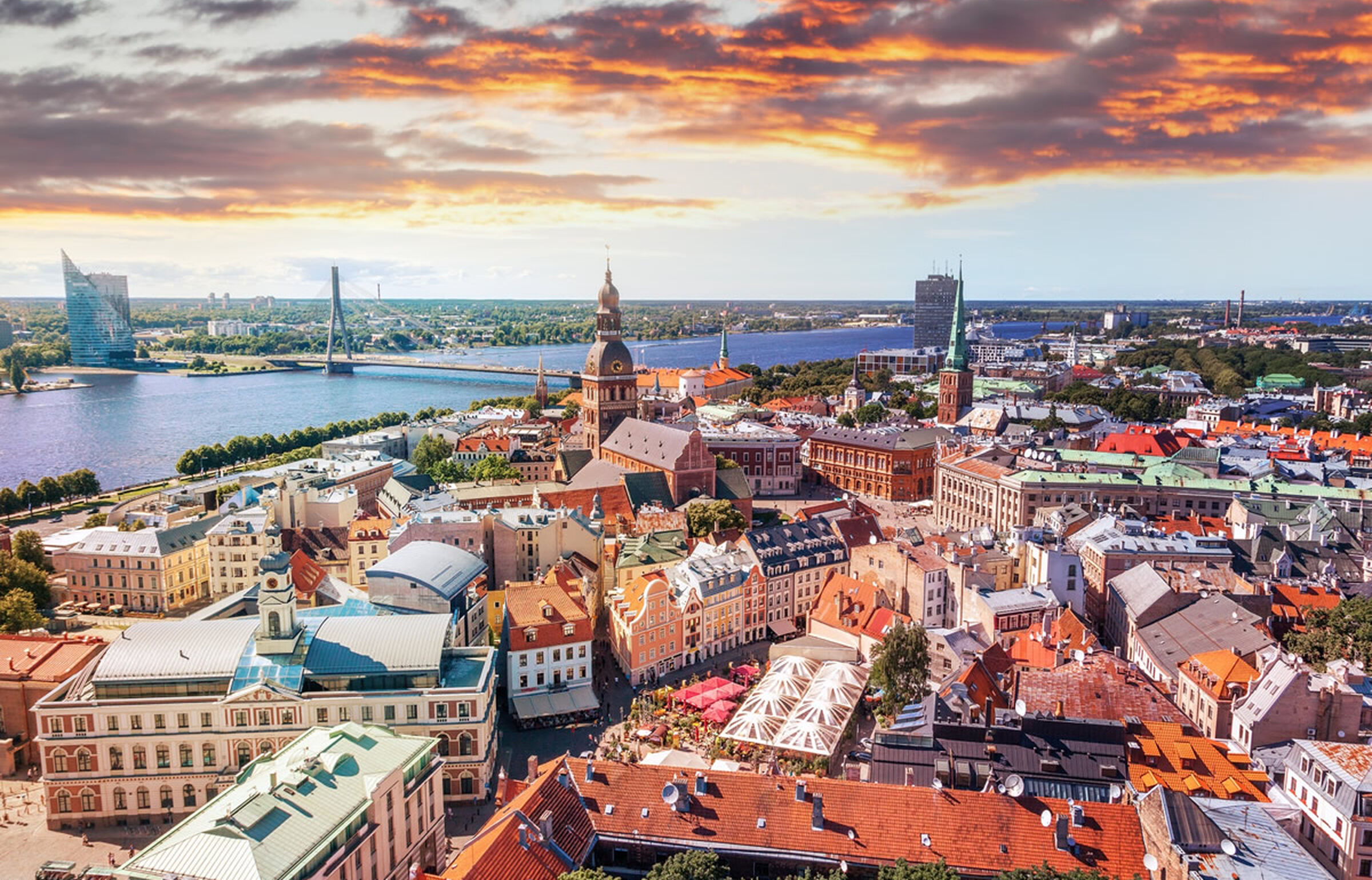 Panorama von der Kathedrale in Riga auf die Altstadt