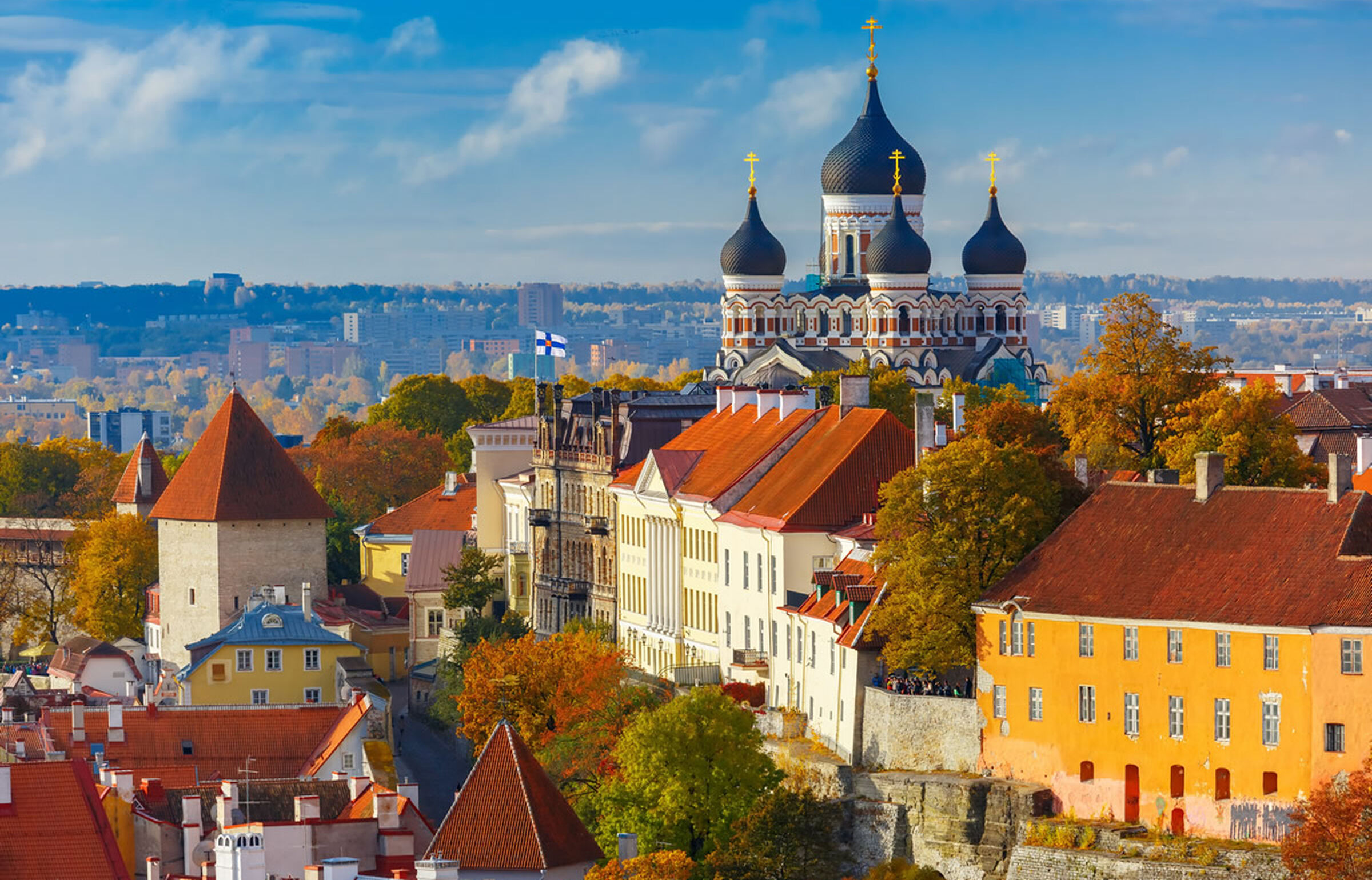 Alexander-Newski-Kathedrale vom Turm der St. Olaf-Kirche in Tallinn, Estland