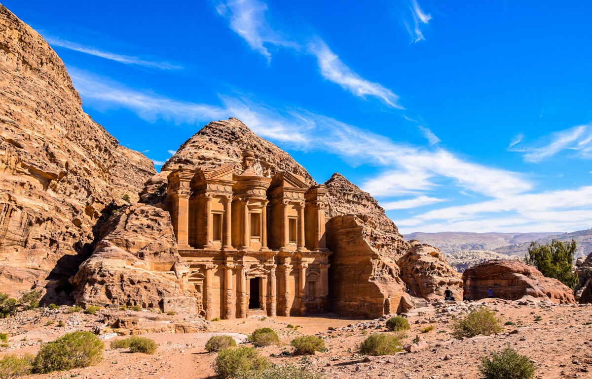 Ad Deir (The Monastery) nahe der antiken Stadt Petra in Jordanien