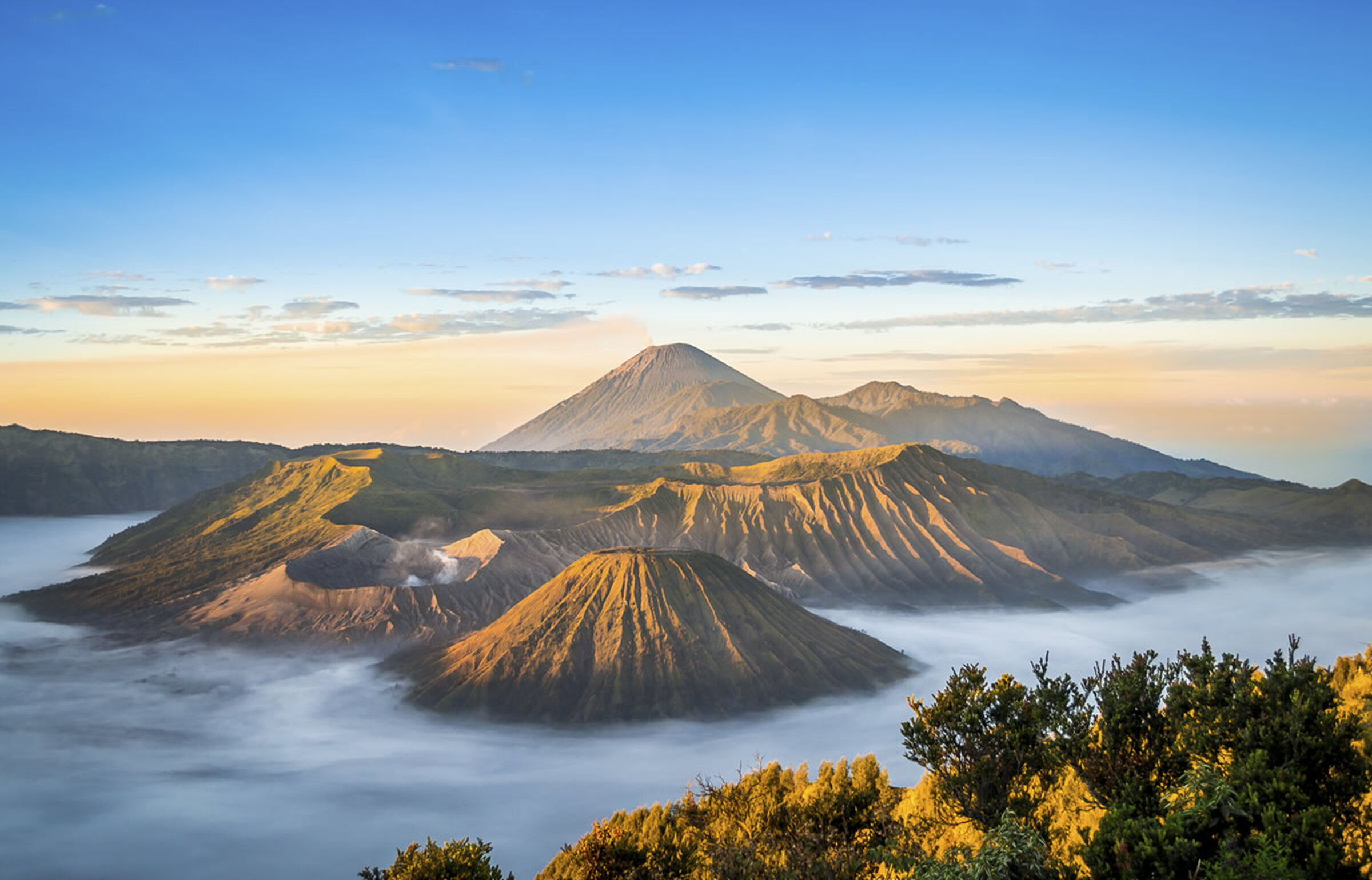 Sonnenaufgang am Mount Bromo in Indonesien