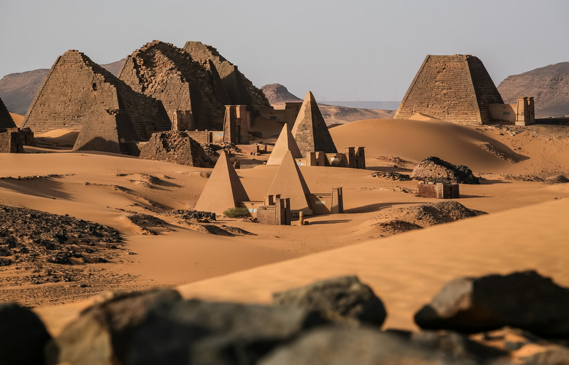 Pyramiden von Meroe in der Sahara-Wüste im Sudan
