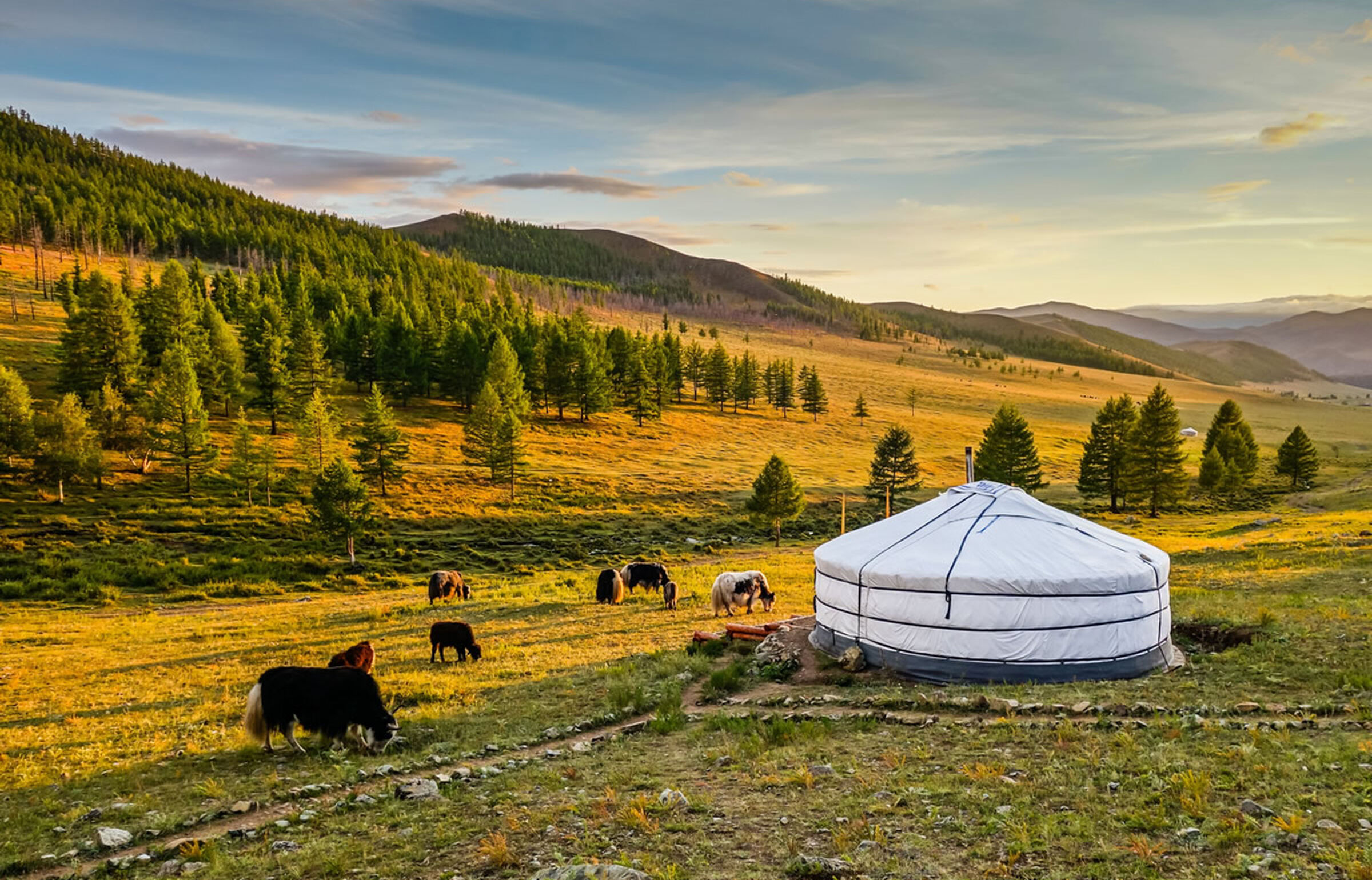 Sonnenuntergang in der Mongolei