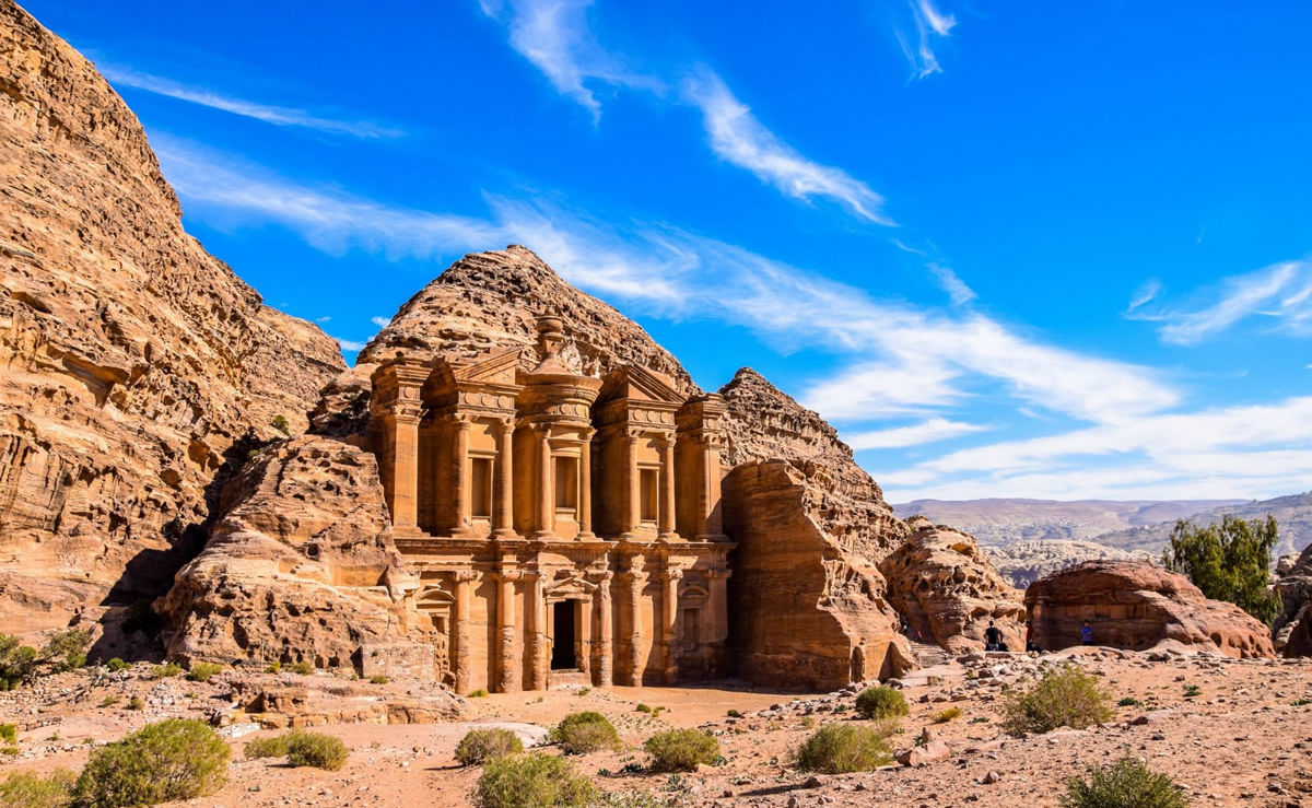 Ad Deir (The Monastery) nahe der antiken Stadt Petra in Jordanien