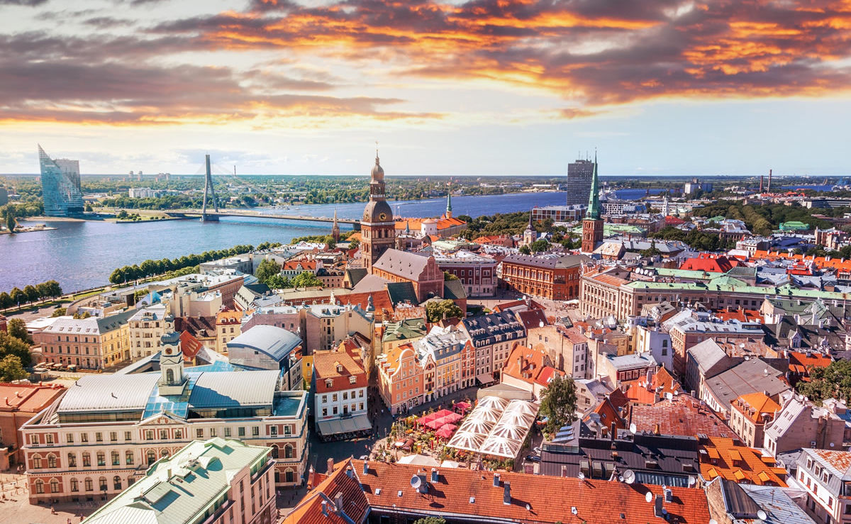 Panorama von der Kathedrale in Riga auf die Altstadt