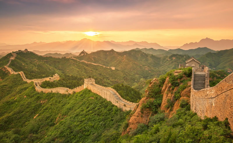 Sonnenuntergang an der Chinesische Mauer